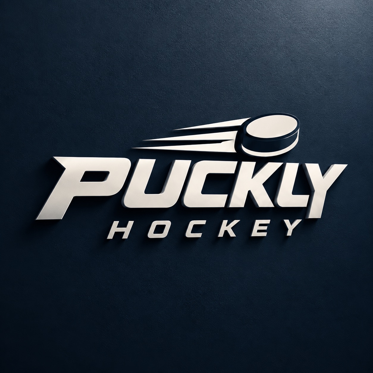 Puckly Hockey metallic logo